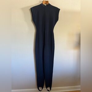St. John Navy Blue Stirrup Jumpsuit Size 4